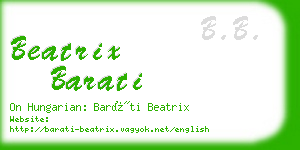 beatrix barati business card